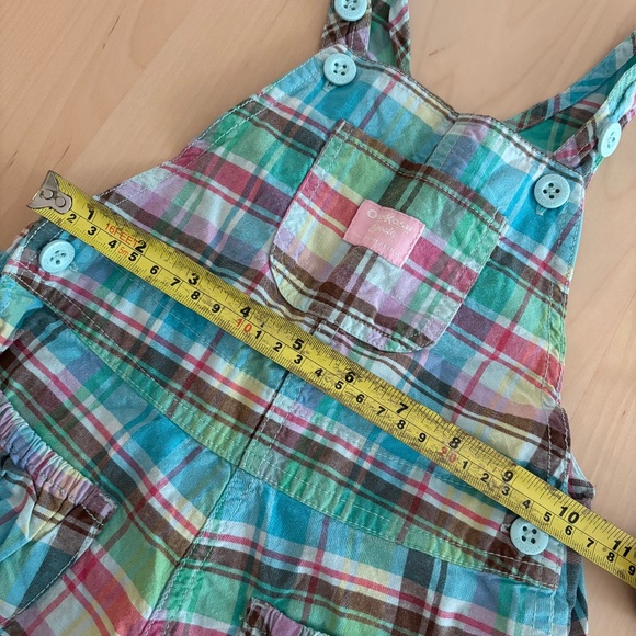 Vintage pastel plaid Oshkosh shortall 3T - Picture 8 of 8